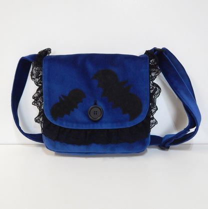 Dark Blue Plush Bat Bag